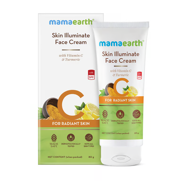 Mamaearth skin illuminate face cream product with outer box