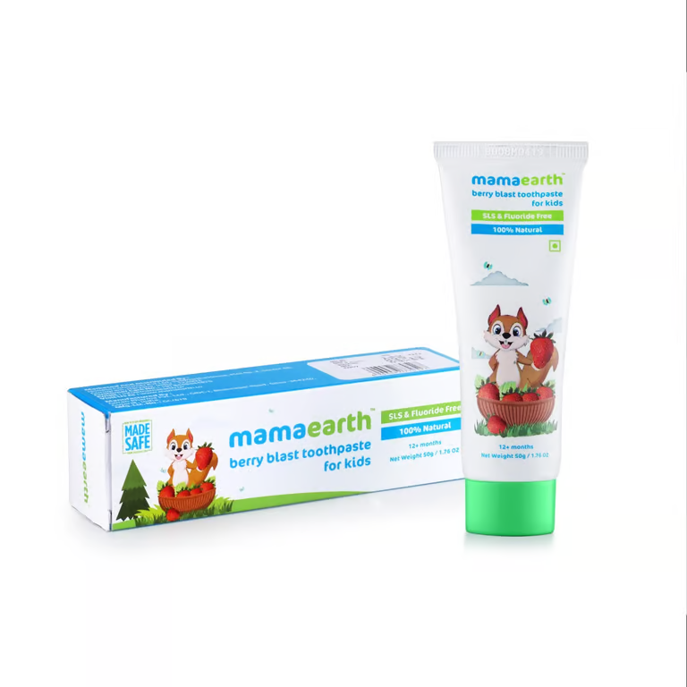 Mamaearth 100% Natural Berry Blast Toothpaste for Kids - 50gv