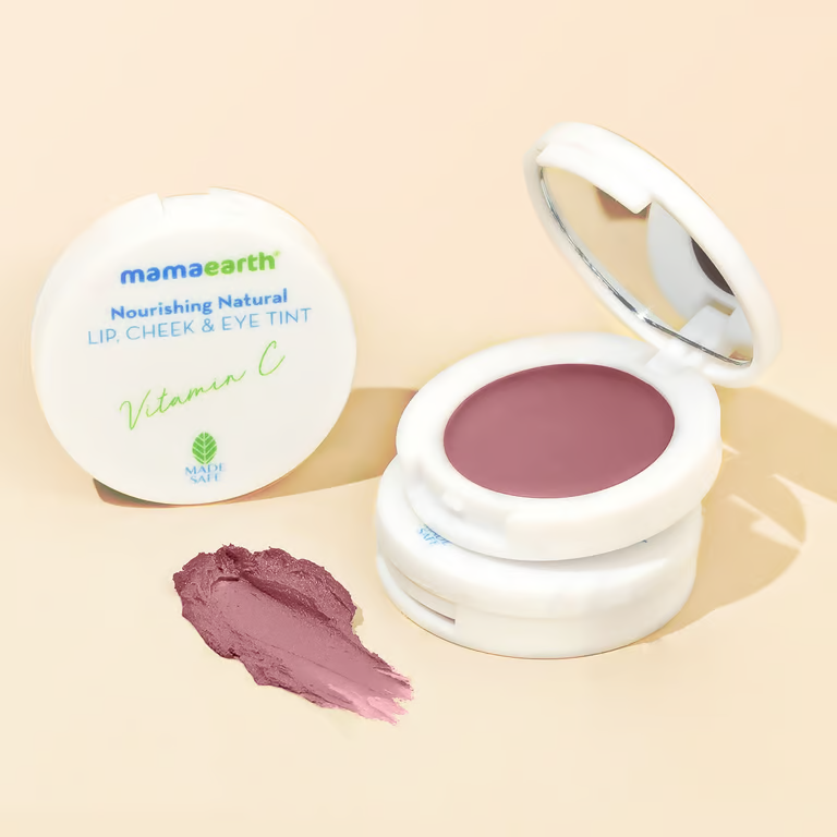 Mamaearth Nourishing Natural Lip Cheek & Eye Tint with Vitamin C & Cocoa | Coco Nude - 4 g