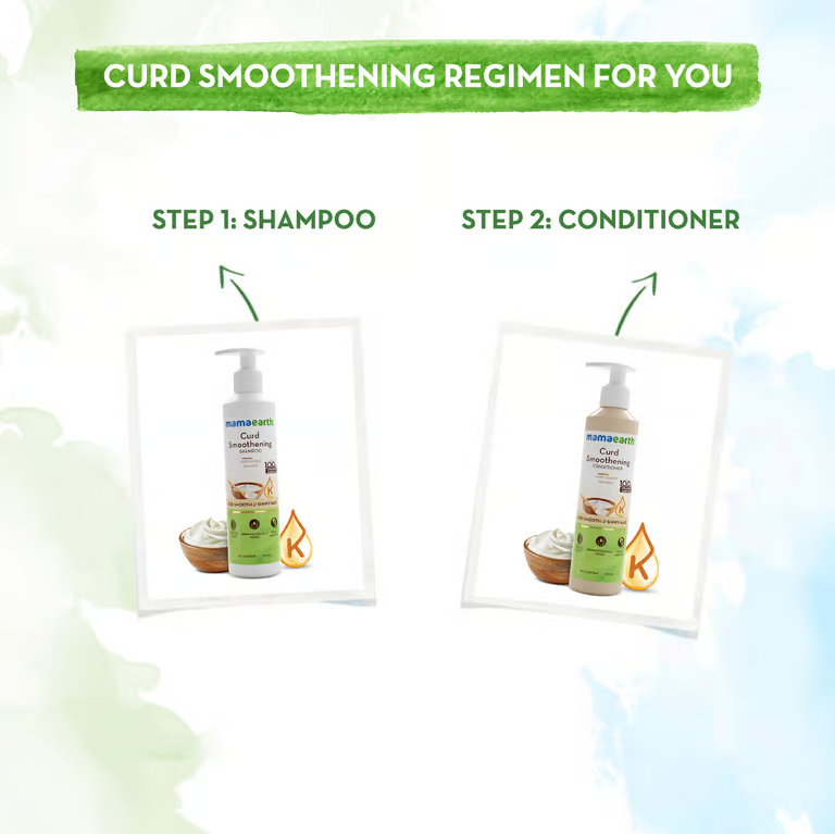 Mamaearth Curd Smoothening Shampoo with Curd & Keratin for Smooth & Shiny Hair - 250 ml