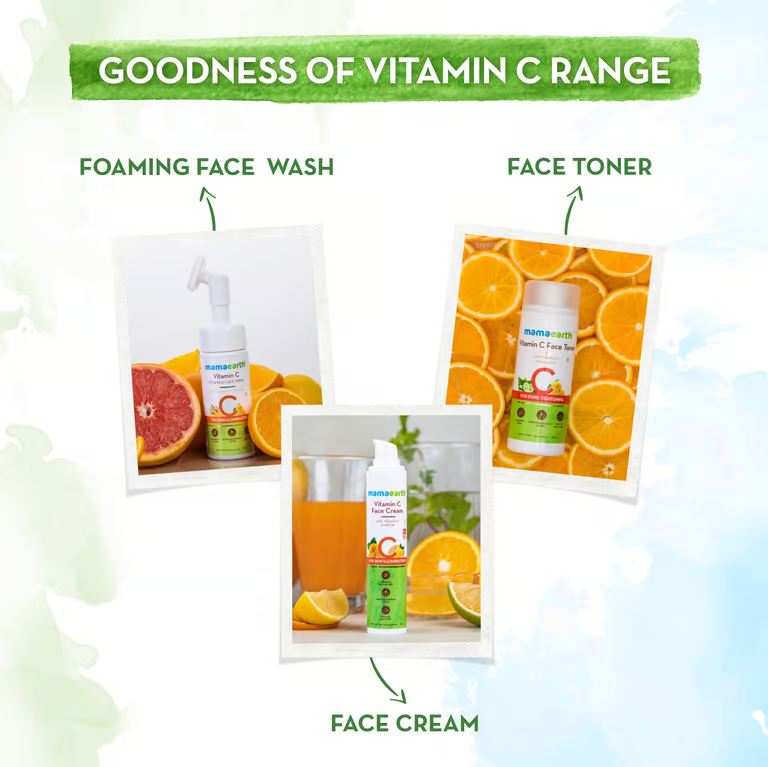 Mamaearth vitamin c face scrub goodness of vitamin c range