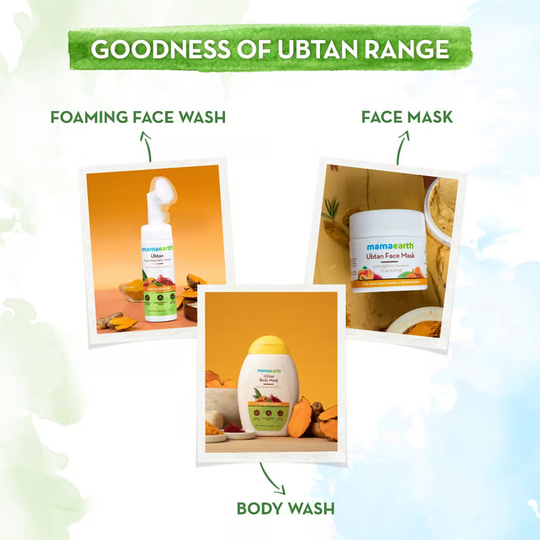 Mamaearth Ubtan Foaming Face Wash with Turmeric and Saffron for Tan Removal - 150ml