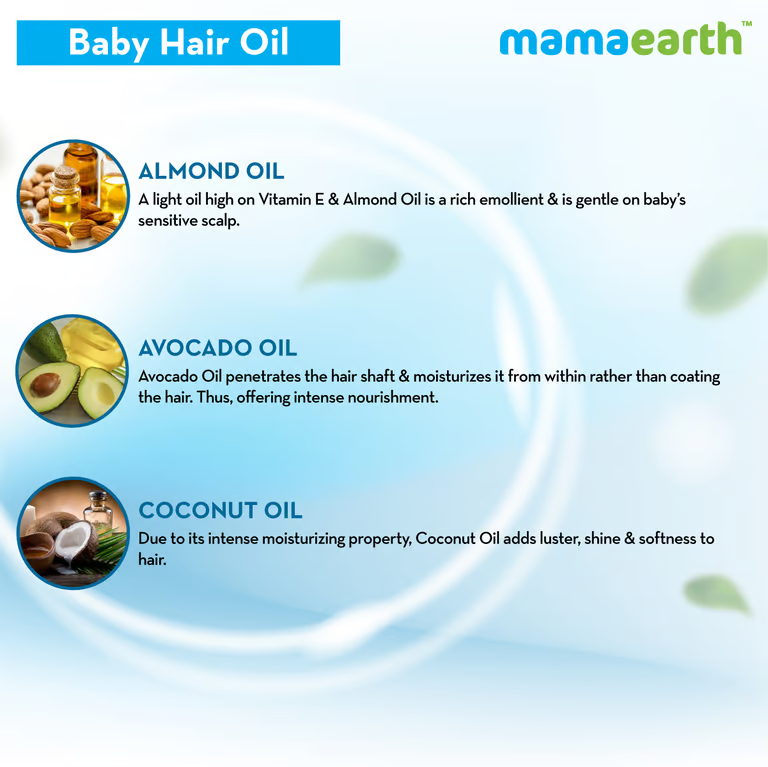 Mamaearth Nourishing Hair Oil for Babies with Almond and Avocado Oil - 200 ml