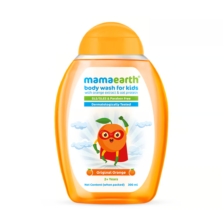 Mamaearth Original Orange Body Wash For Kids with Orange and Oat Protein - 300 ml