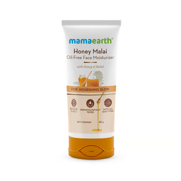 Mamaearth Honey Malai Oil-Free Face Moisturizer with Honey & Malai For Nourishing Glow - 80 g