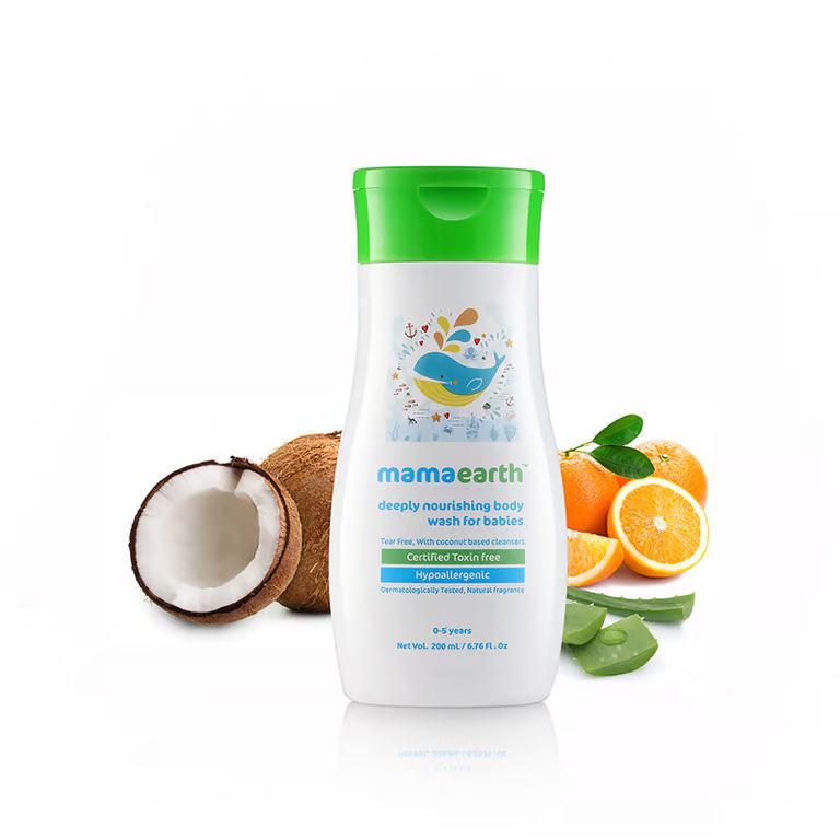 Mamaearth Deeply Nourishing Body Wash for babies - 400ml & 200ml